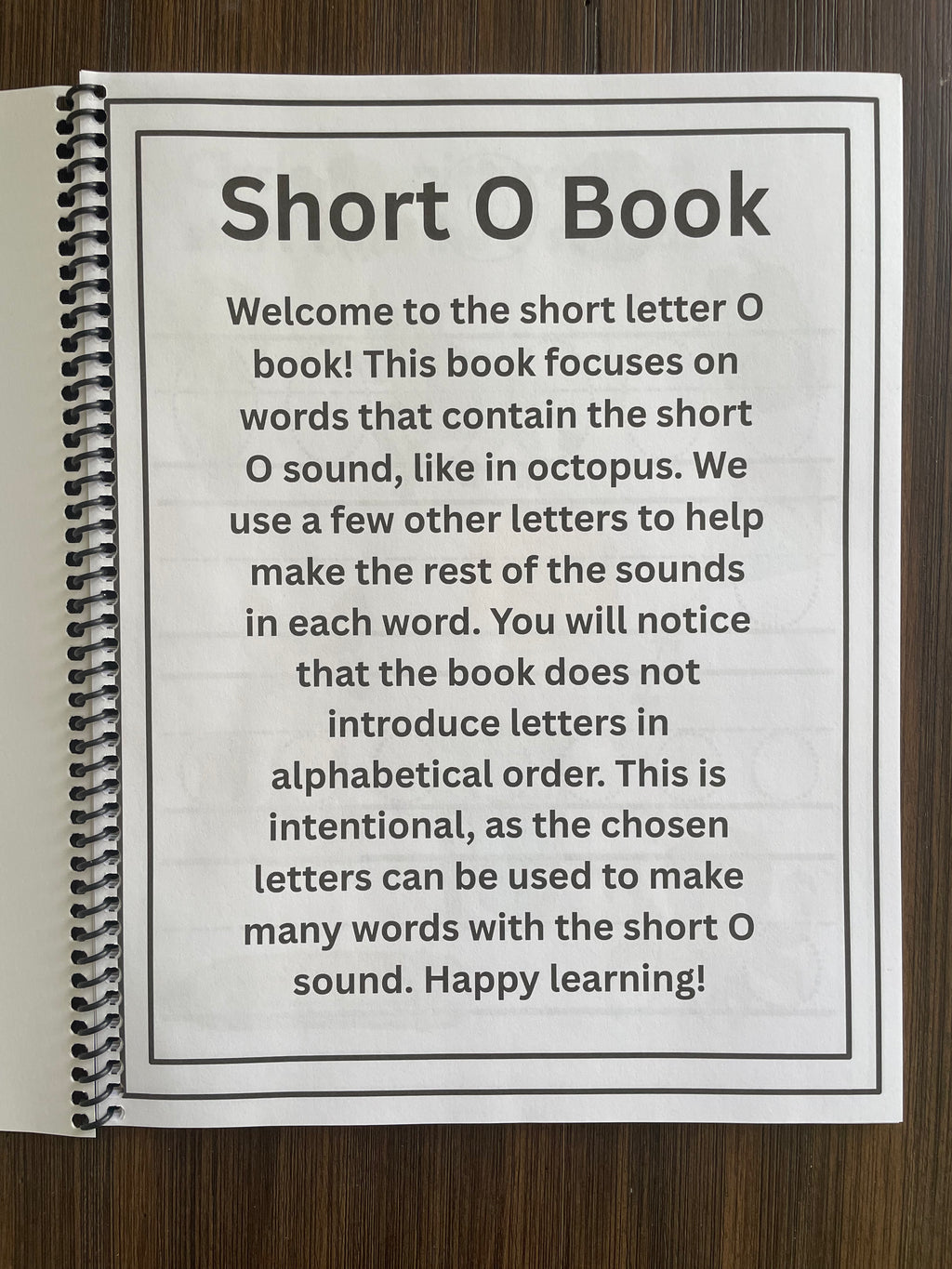 Short O Book