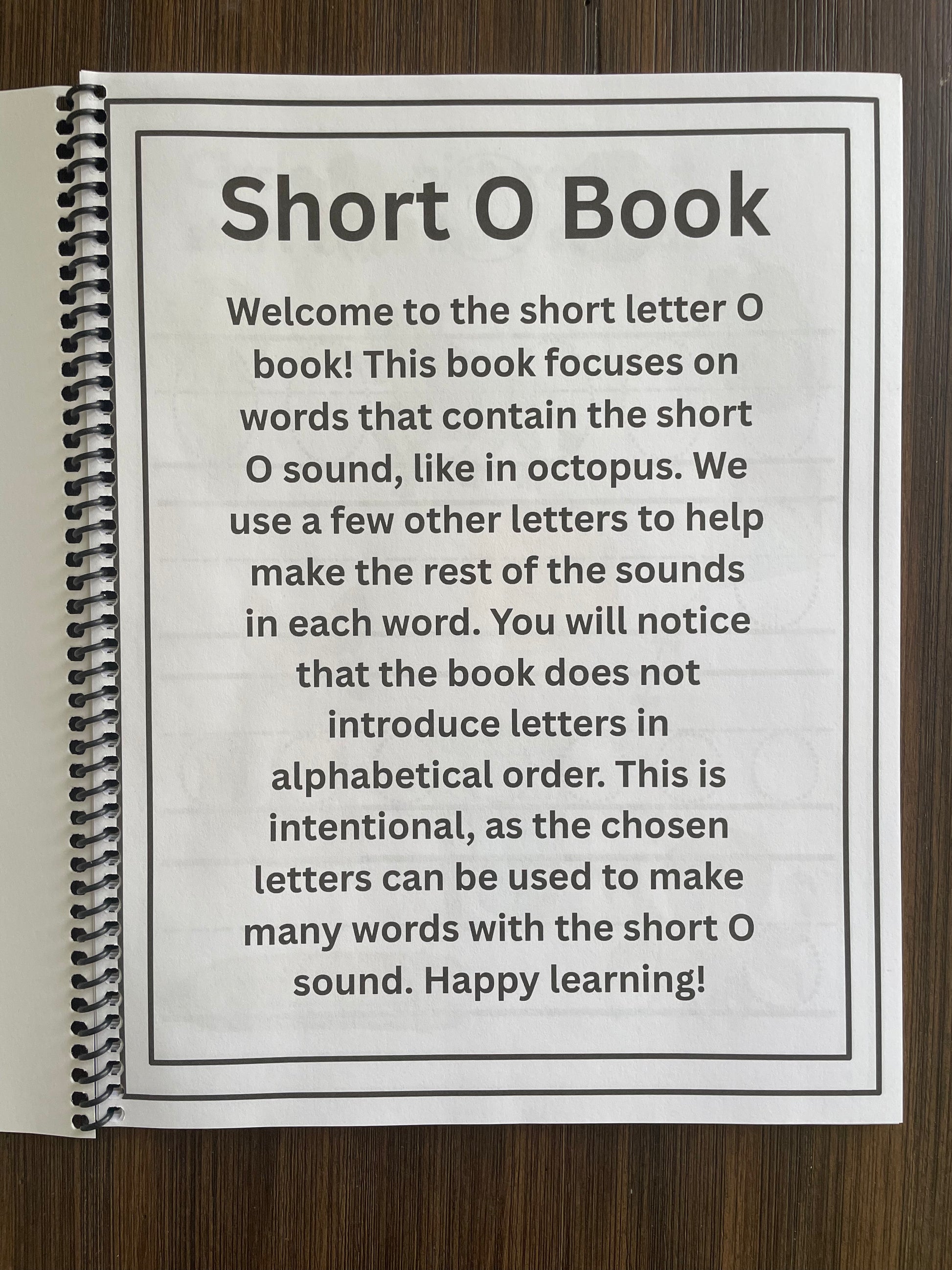 Short O Book